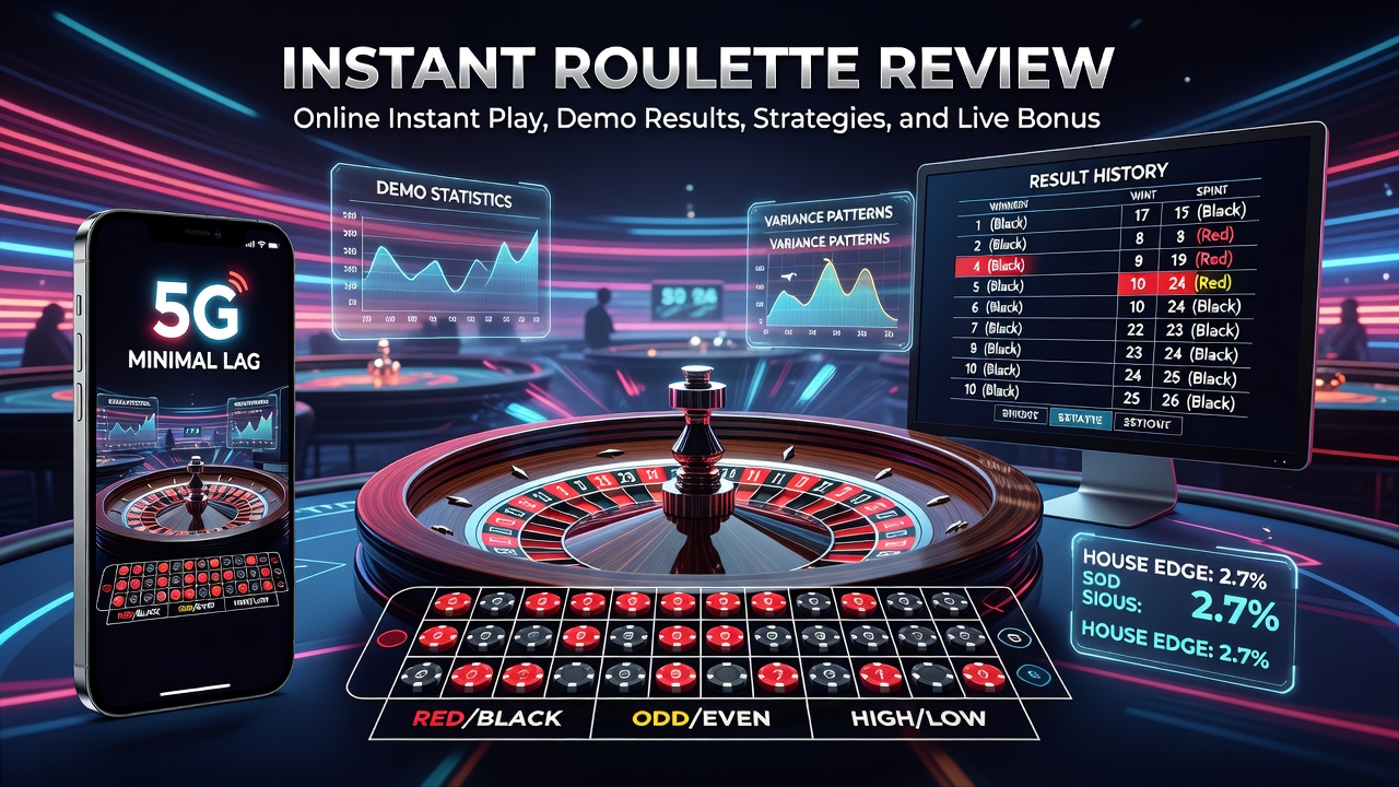 Instant Roulette Review: Online Instant Play, Demo Results, Strategies, and Live Bonus
