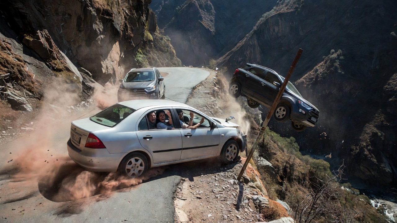 Dashcam Captures Car Plunging Into Uttaragkhand Gorge After Speeding