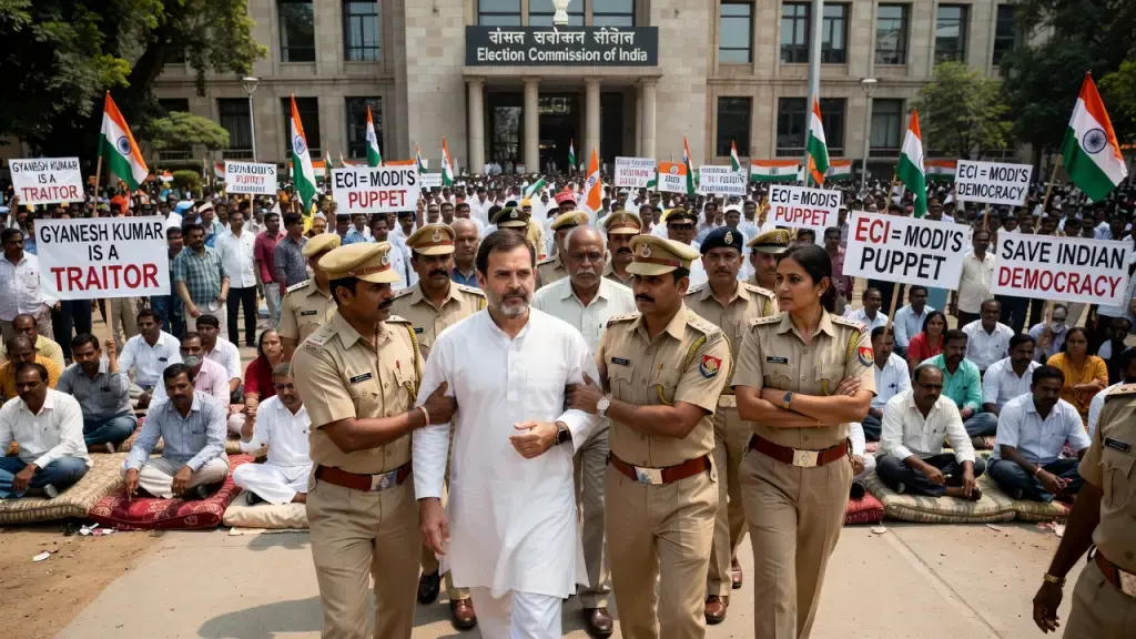 Police Detain Rahul Gandhi Amid Dispute Over Indian Voter Rolls